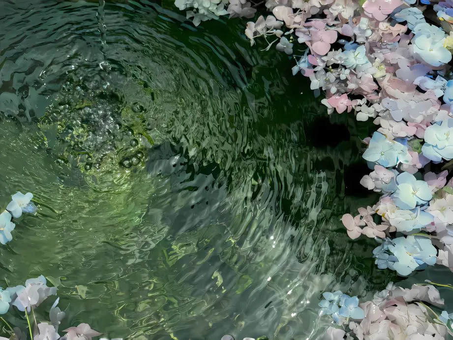 流水生财 绿色 夏日 清凉 风景 壁纸预览