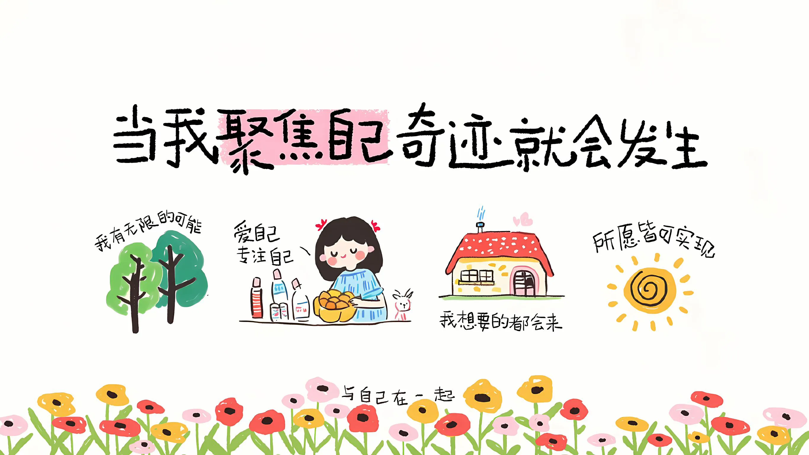 文字 简约 励志 卡通 插画 壁纸预览