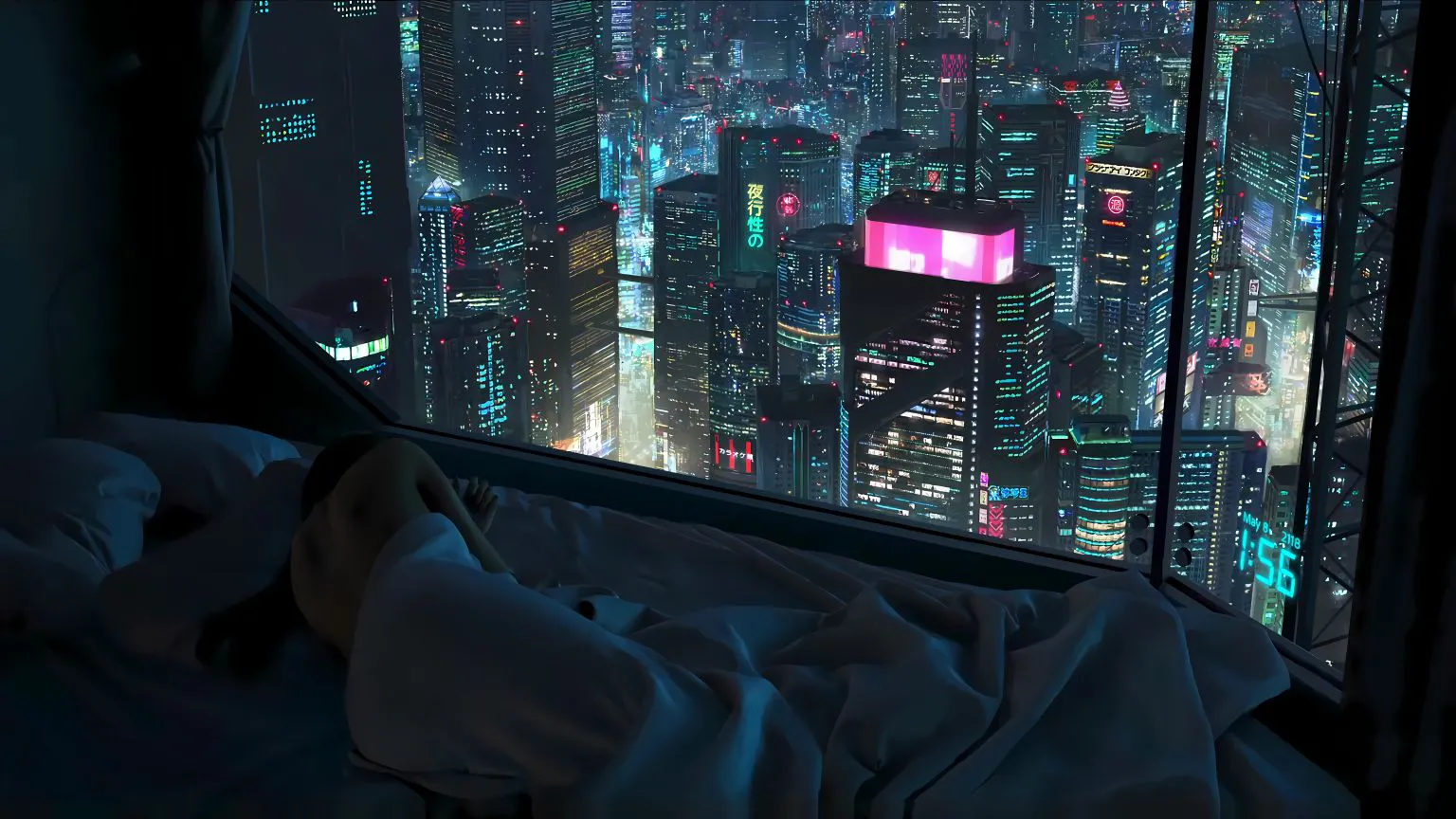 ins风 风景 城市夜景 美人 夜晚 壁纸预览