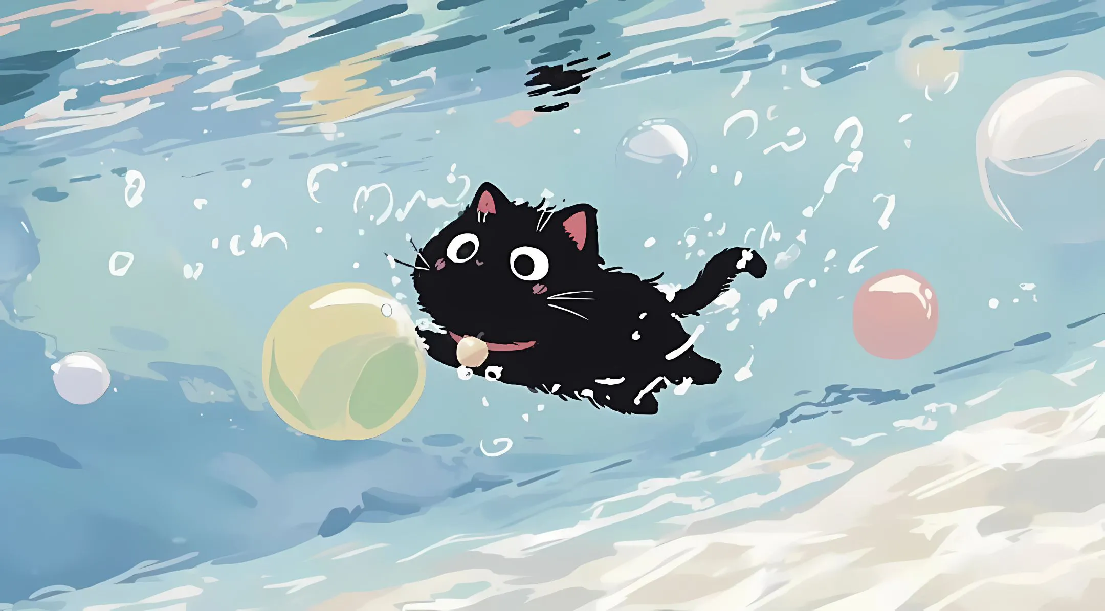 猫猫 可爱 海底 治愈 动物 壁纸预览