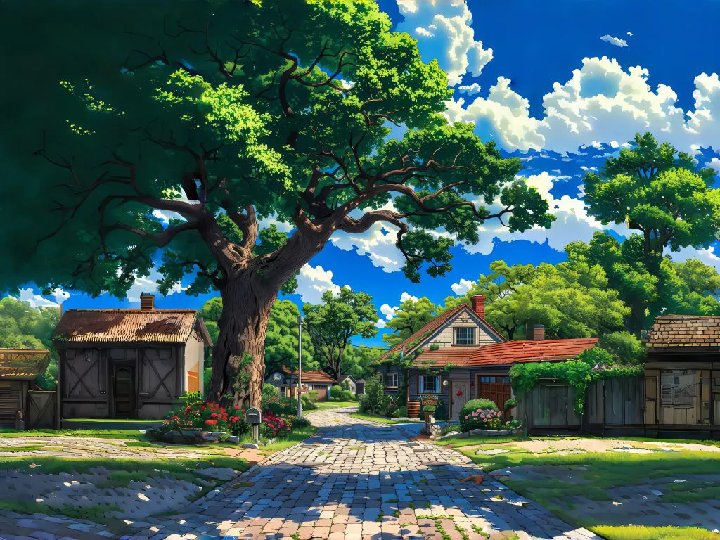 ins风 风景 动漫场景 小屋 动漫插画 壁纸预览