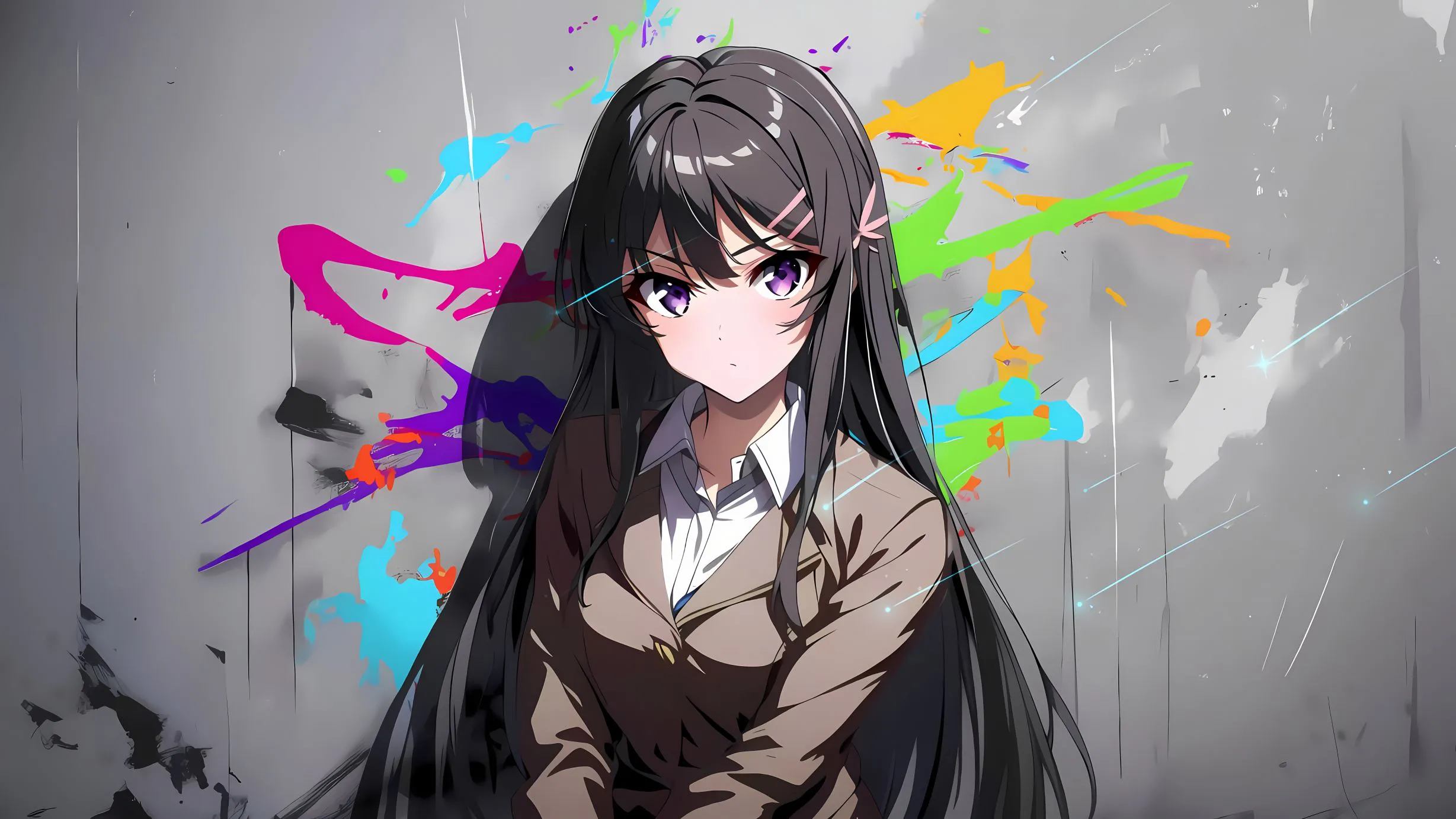 动漫少女 动漫 元气少女 多彩 二次元 壁纸预览