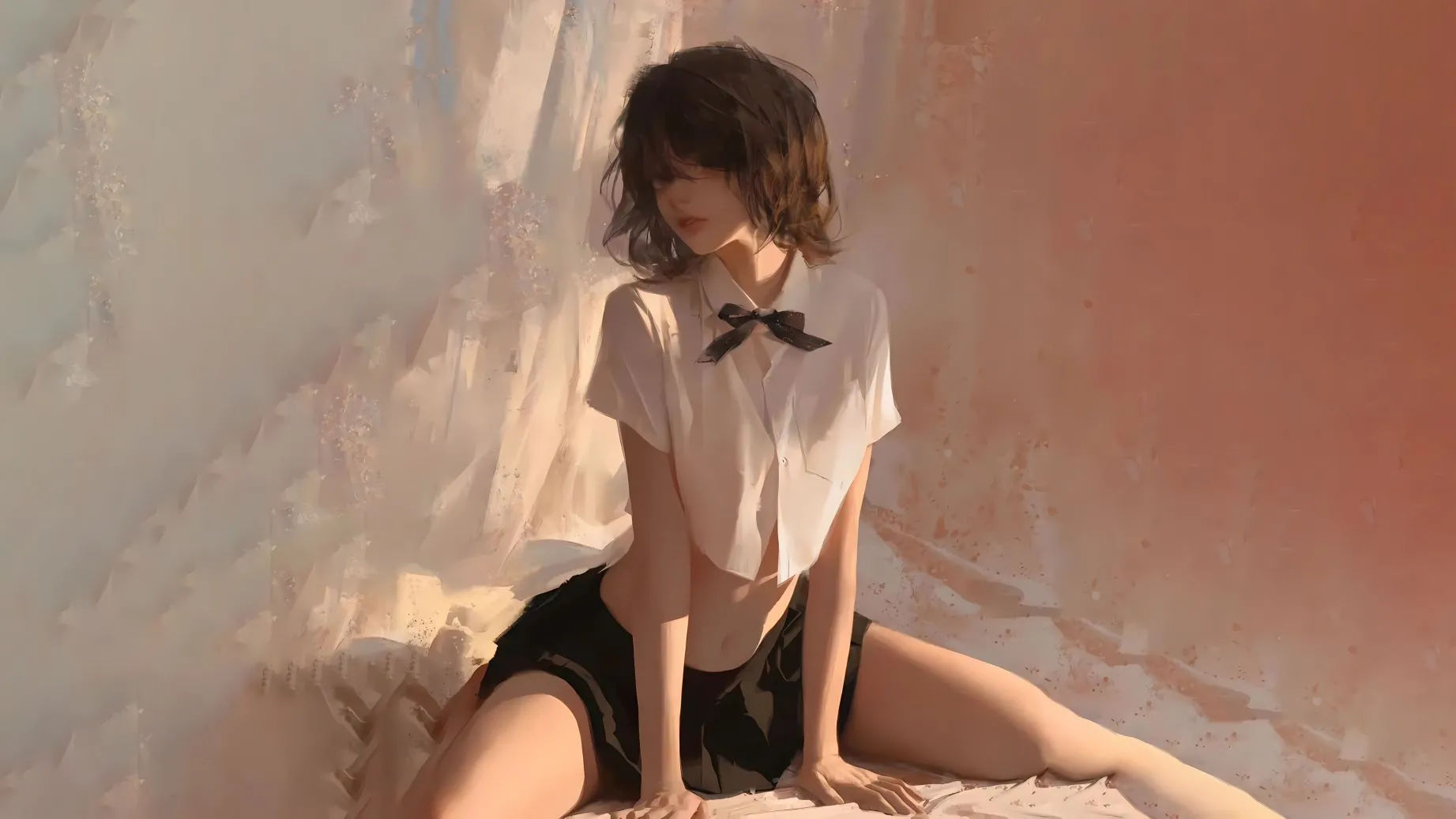动漫 少女 插画 JK制服少女 性感 壁纸预览