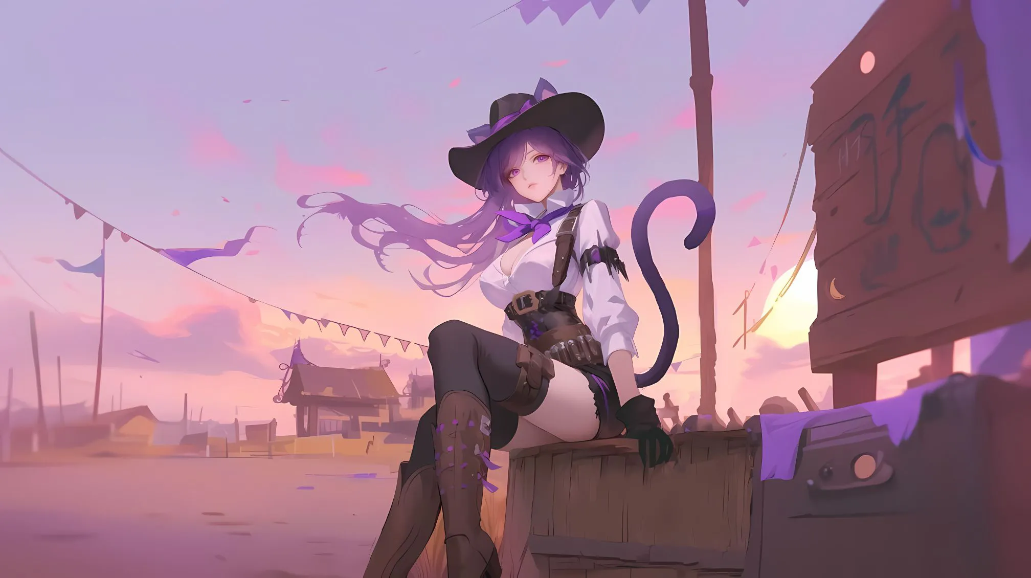 二次元 动漫 紫发少女 动漫少女 好看 壁纸预览