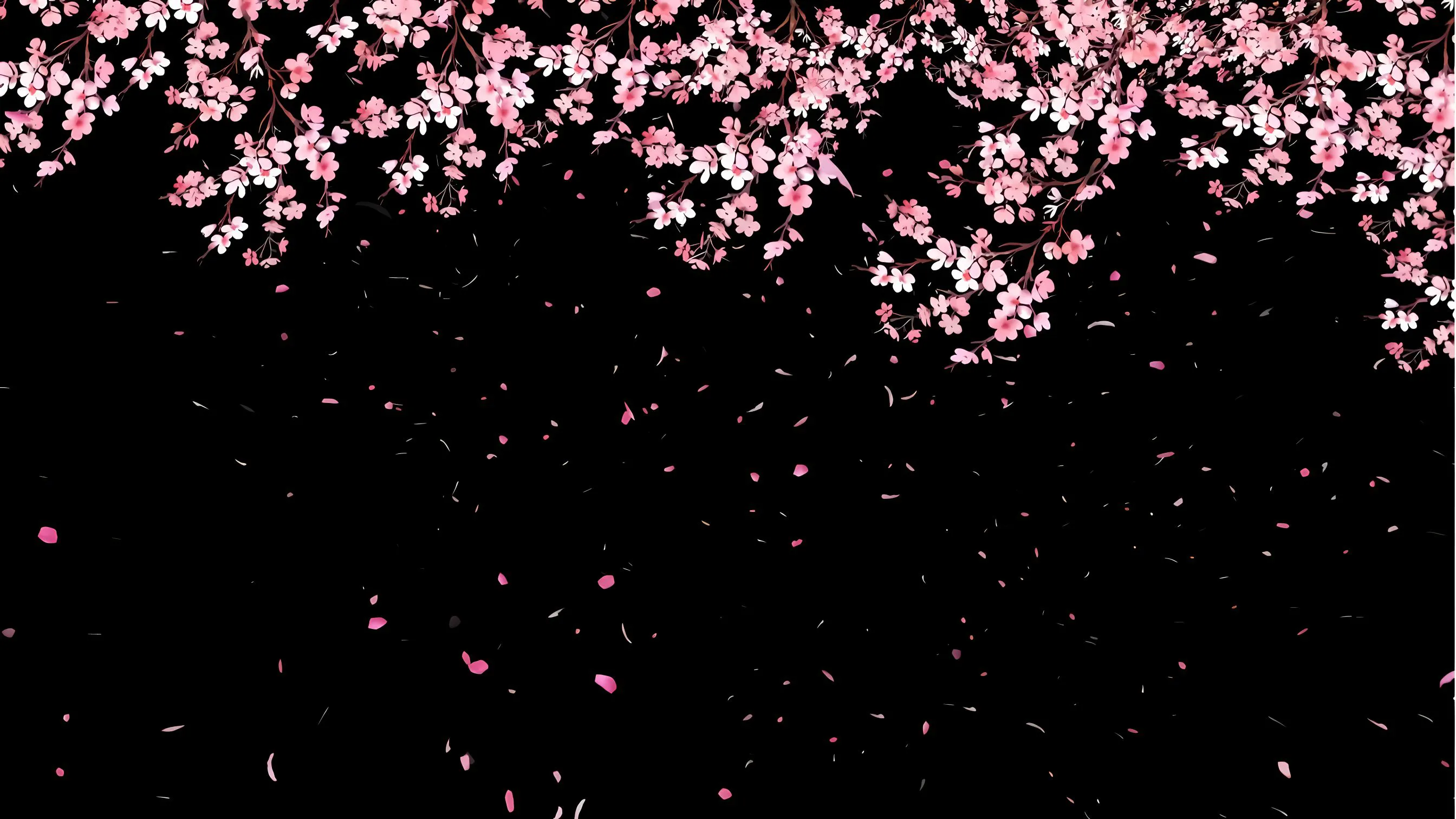 花卉 黑粉 简约 黑色系 风景 壁纸预览