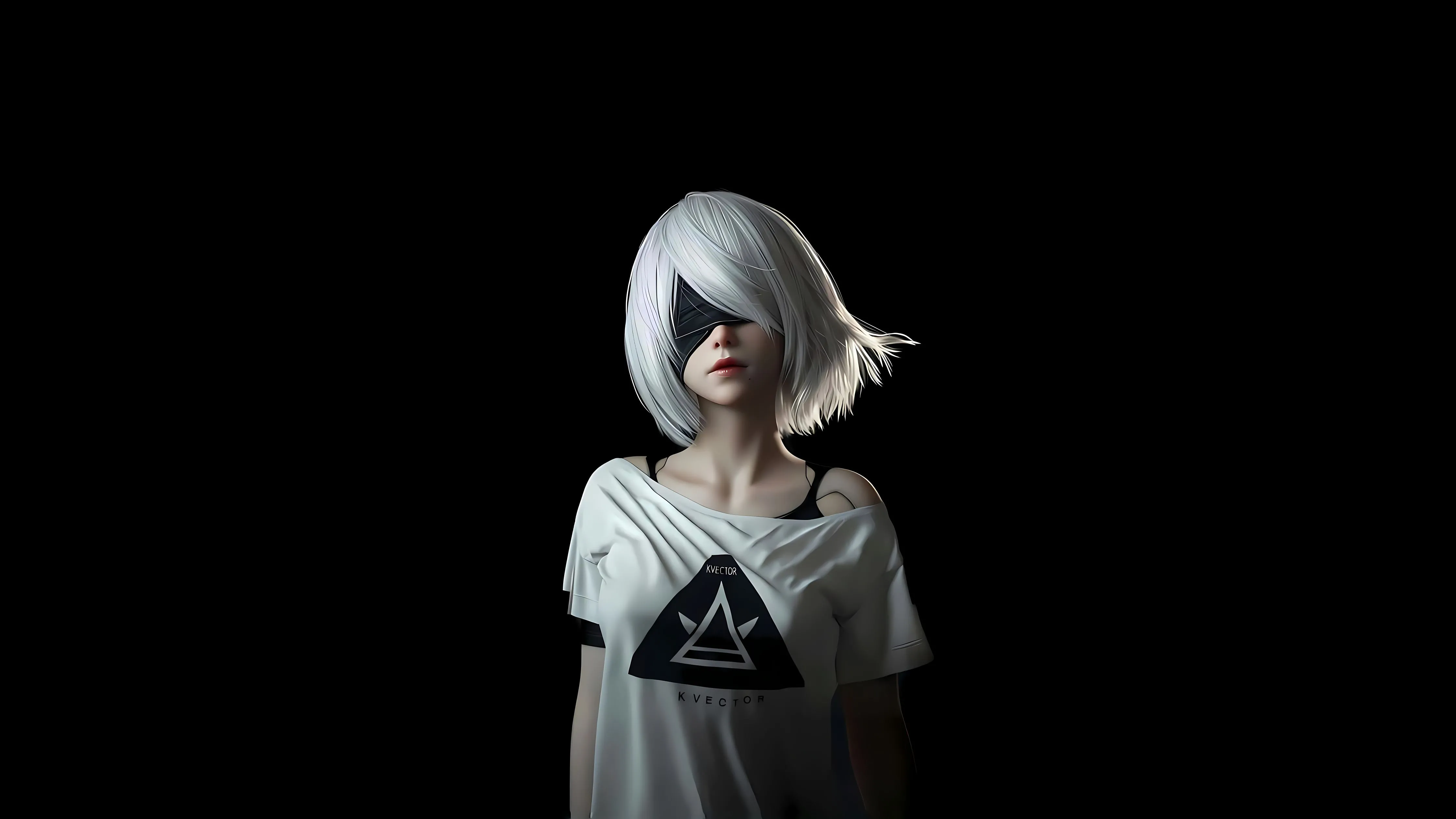 二次元 动漫 黑色 白发 动漫少女 壁纸预览