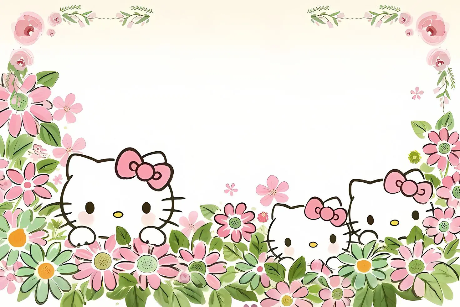 可爱 小花朵 helloKitty 好看 卡通 壁纸预览