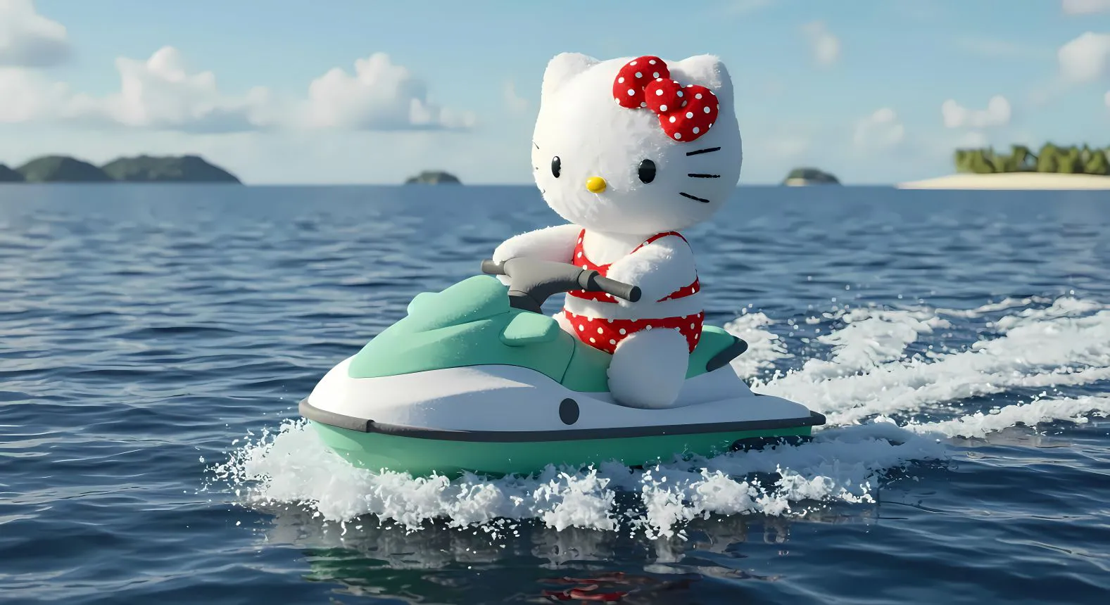 可爱 helloKitty 冲浪 好看 卡通 壁纸预览