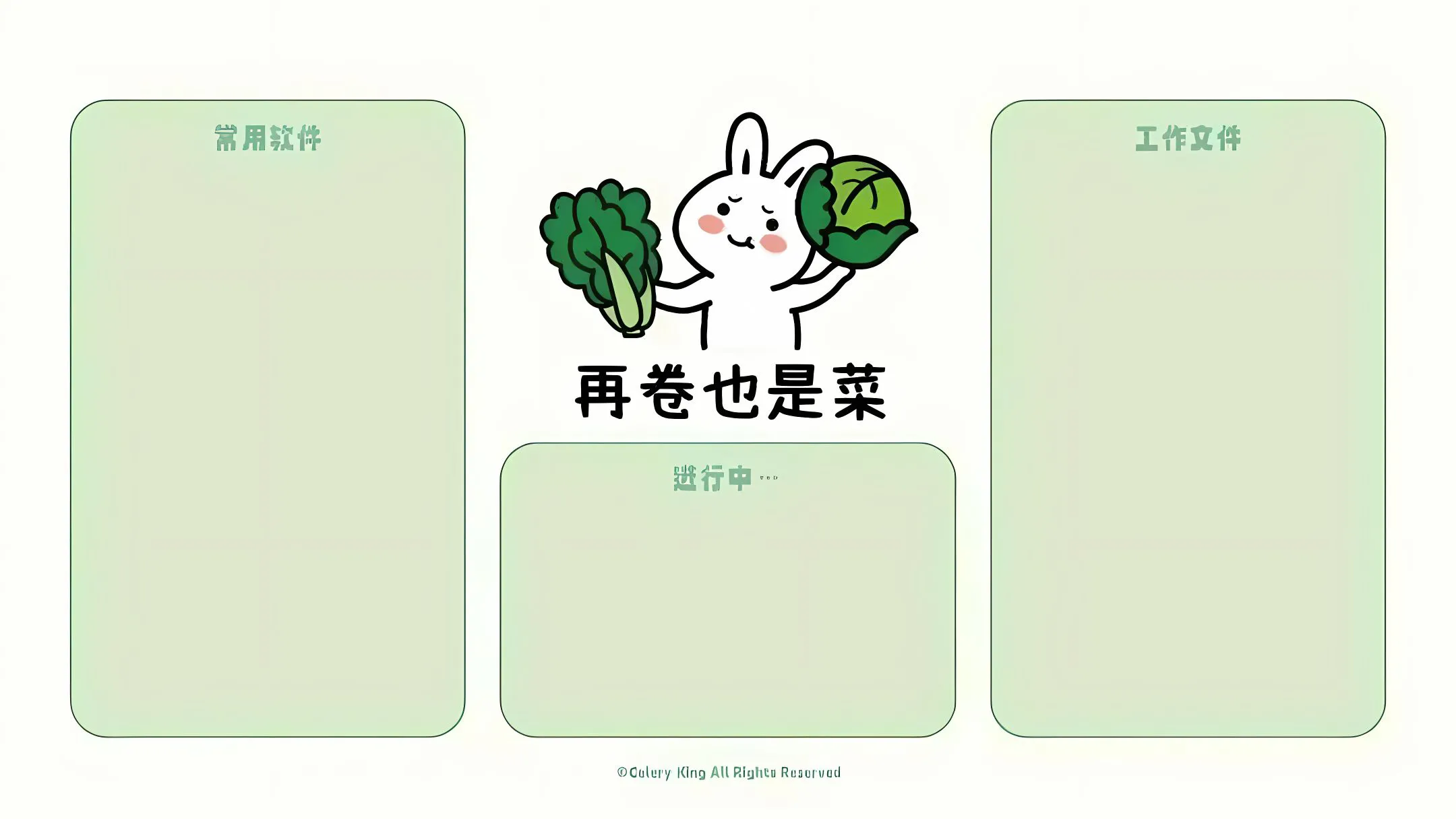卡通 简约 桌面 整理 分区 文字 壁纸预览