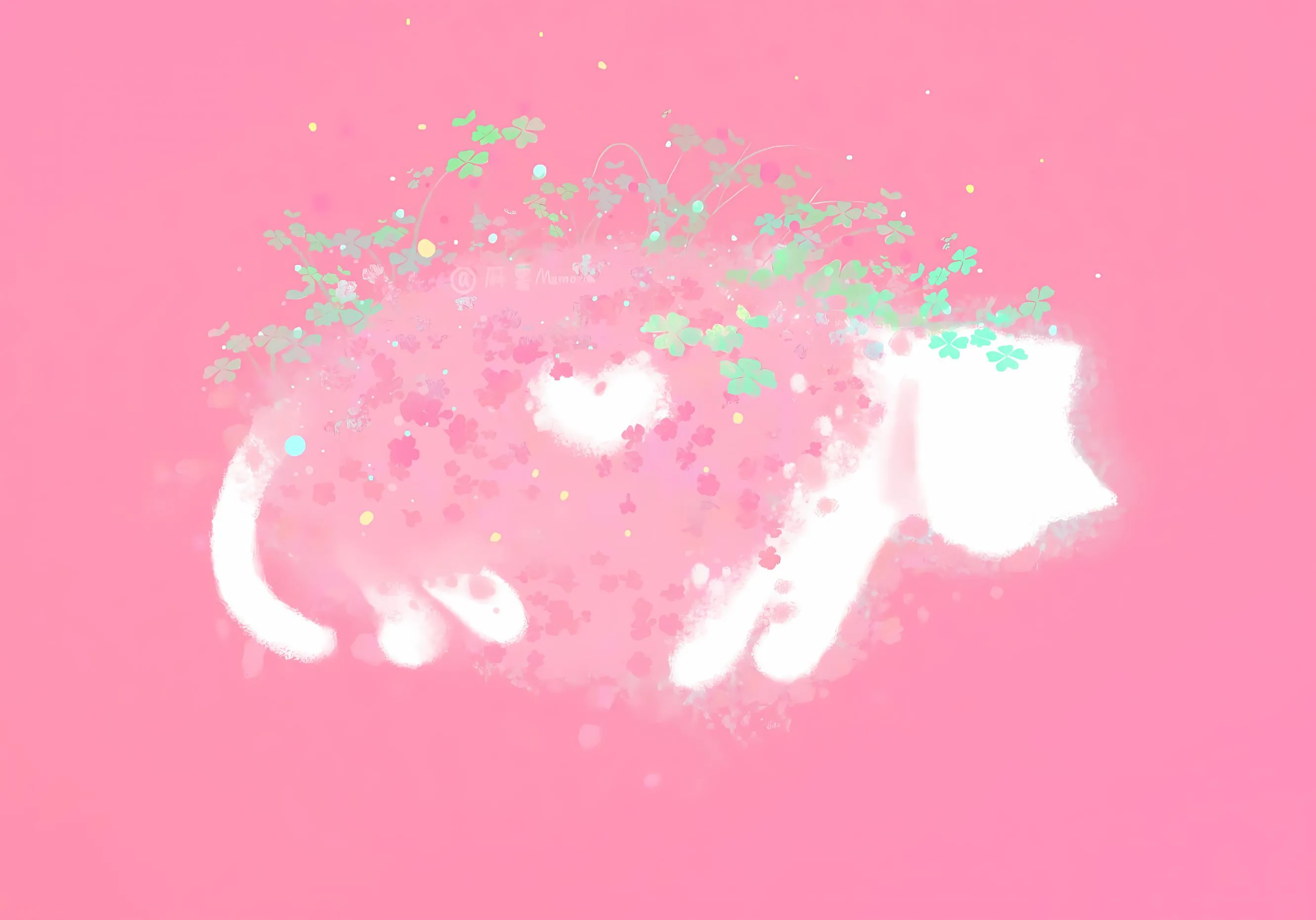 猫猫 粉色 治愈 神圣 插画 壁纸预览