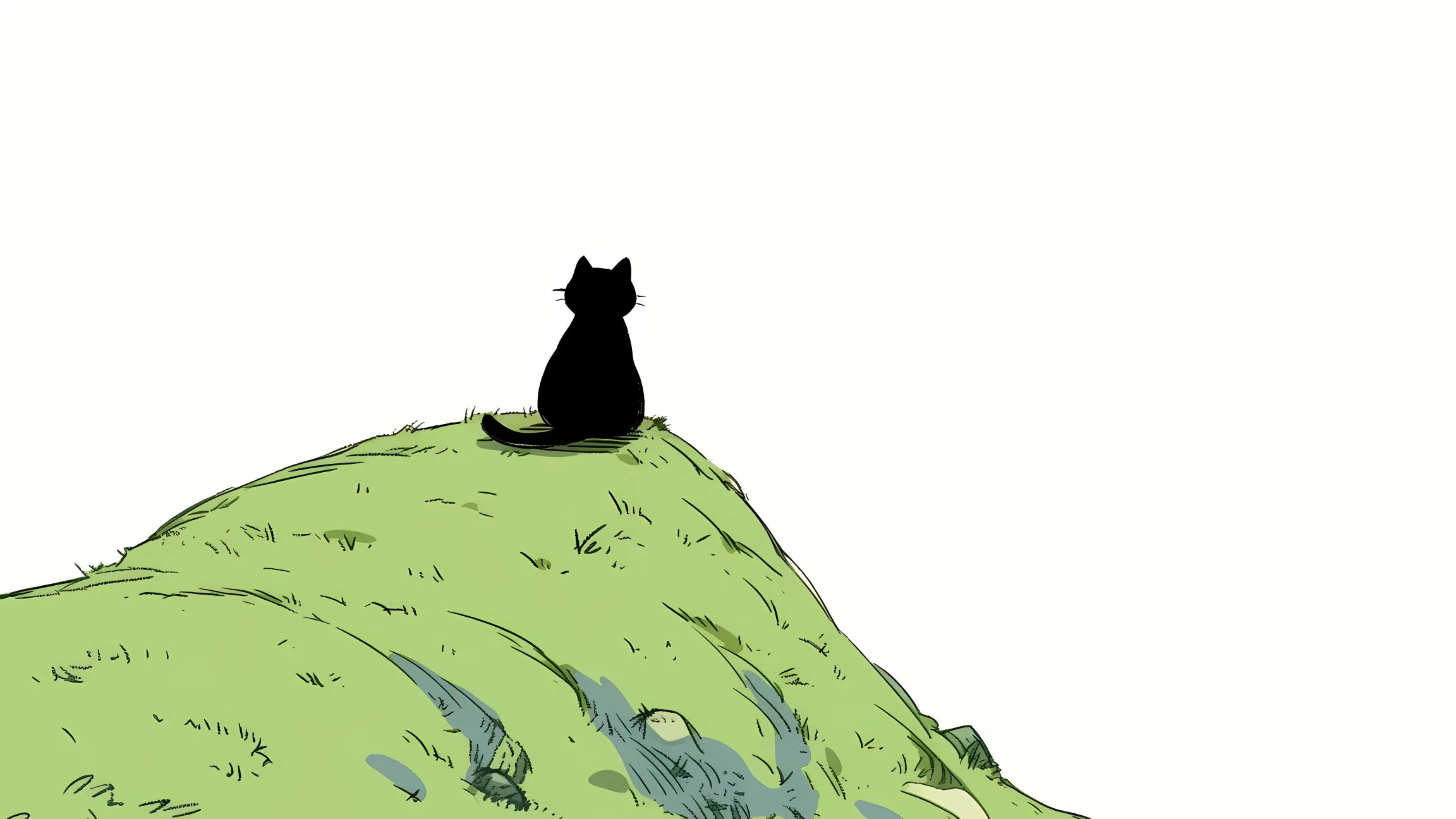 简约 卡通 小猫 插画 可爱 壁纸预览