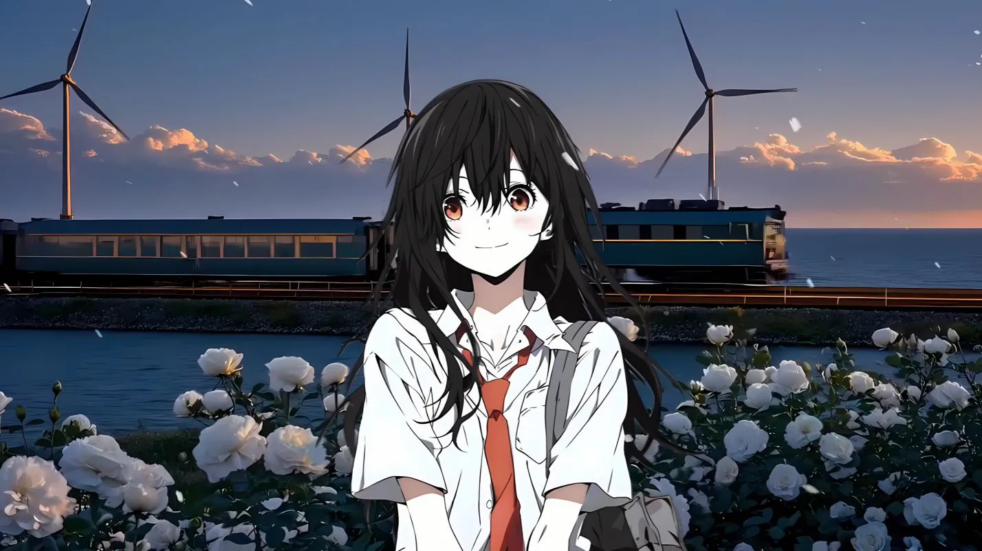 二次元 动漫 动漫少女 风景 列车 壁纸预览