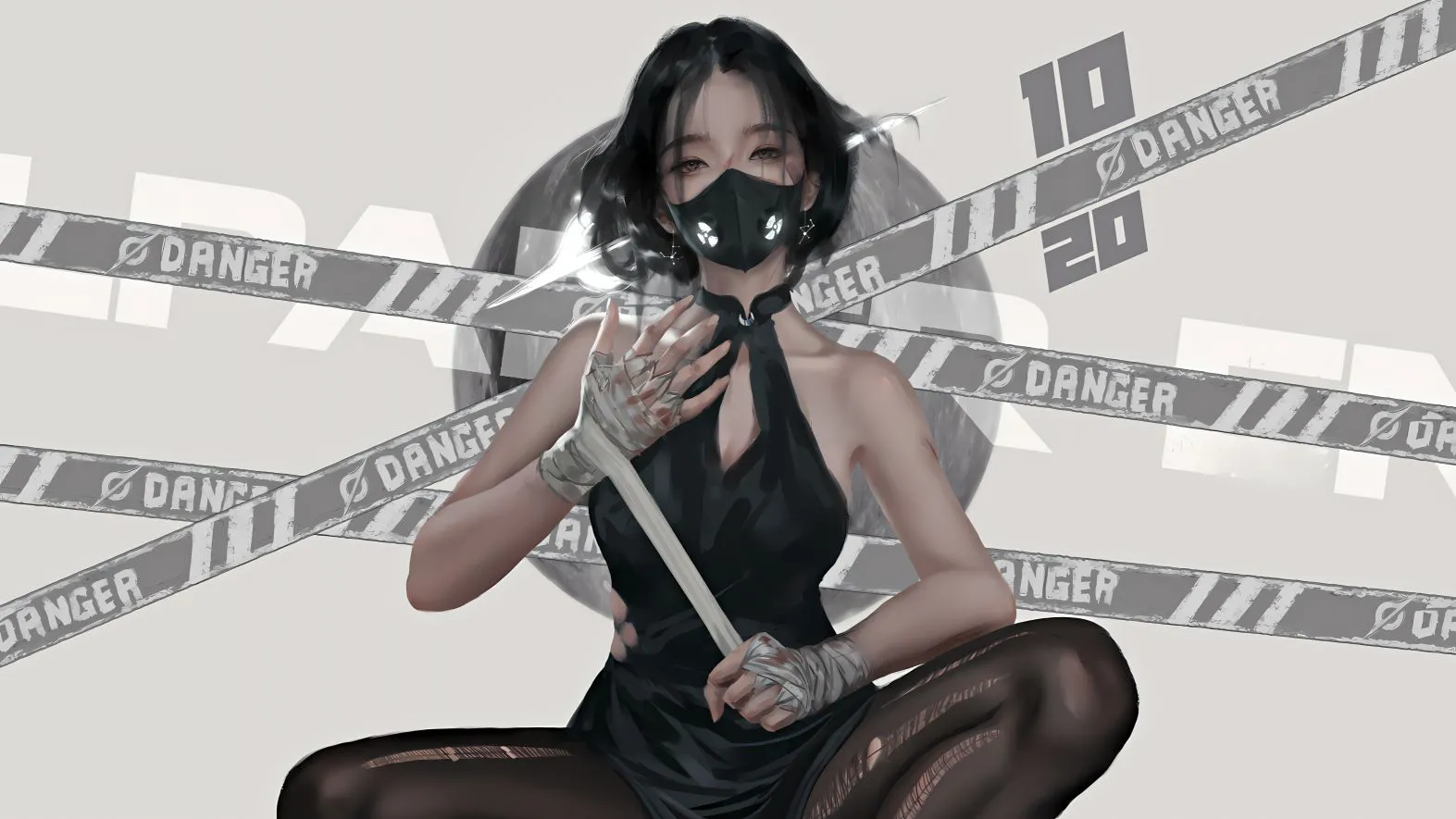 二次元 动漫 绑带 动漫少女 甜酷 壁纸预览