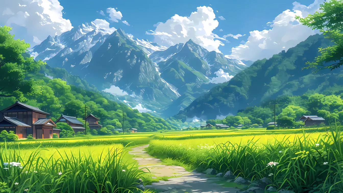 ai绘画 绿色系春日 护眼 大自然 风景 壁纸预览