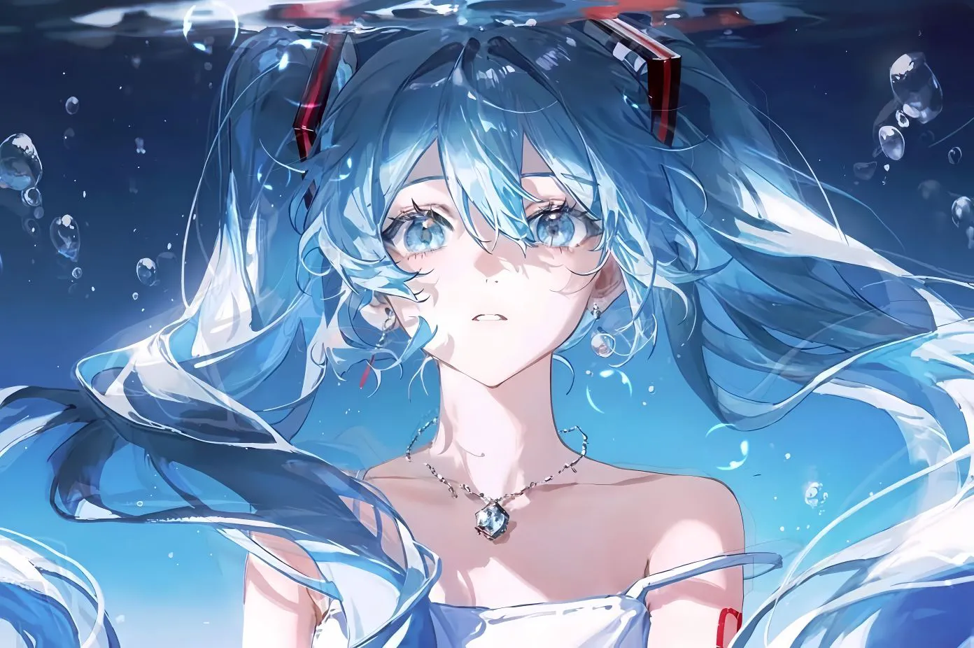 动漫 初音未来 梦幻 蓝色系 壁纸预览