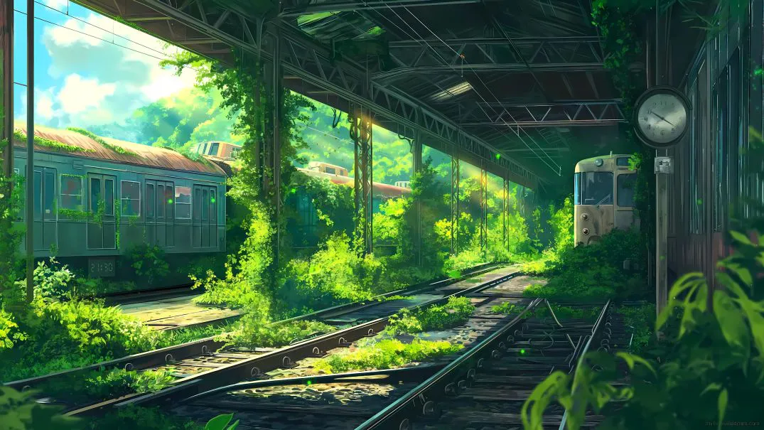 ins风 风景 绿色 护眼 动漫插画 壁纸预览