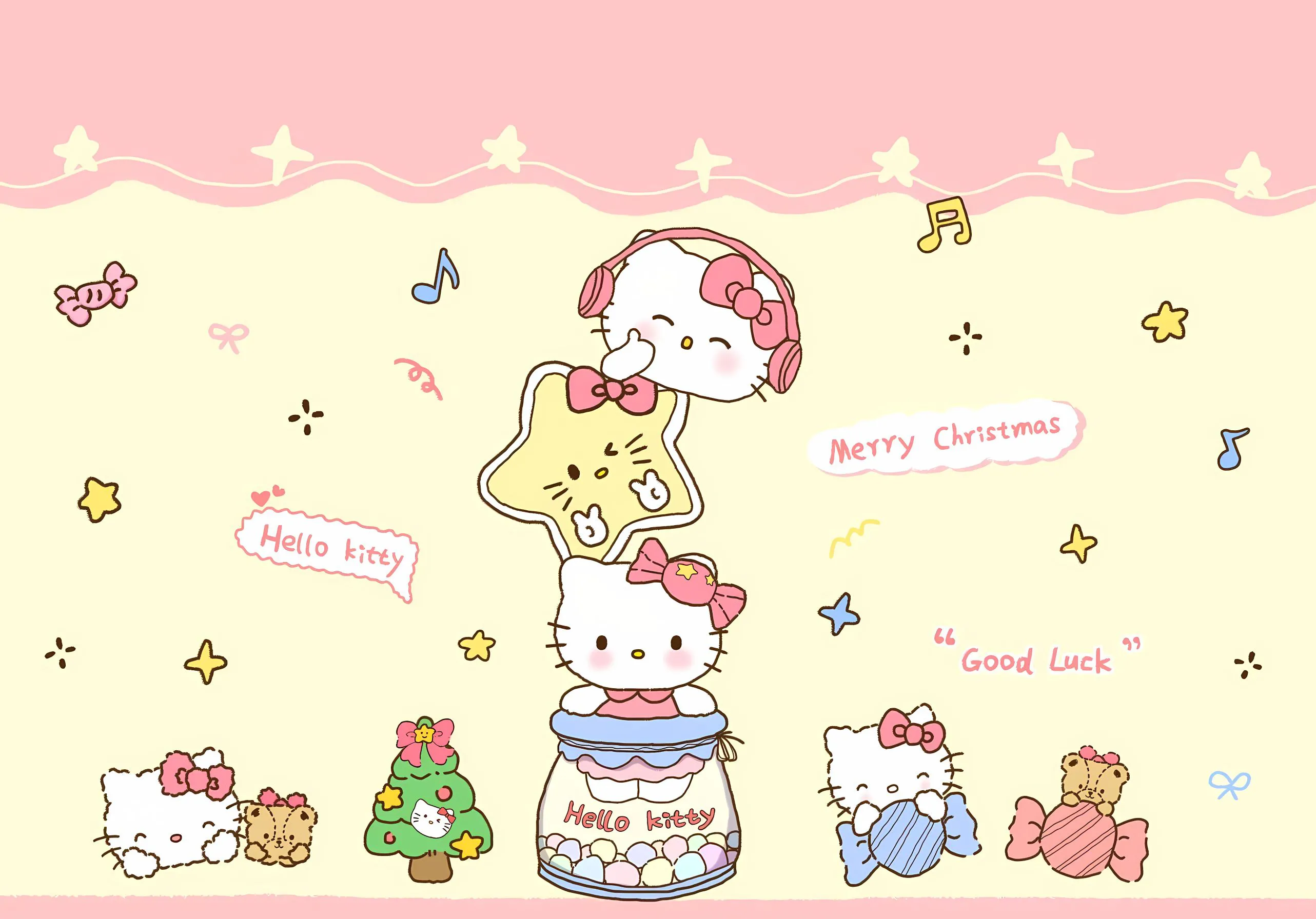 卡通 可爱 helloKitty 少女心 粉色 壁纸预览