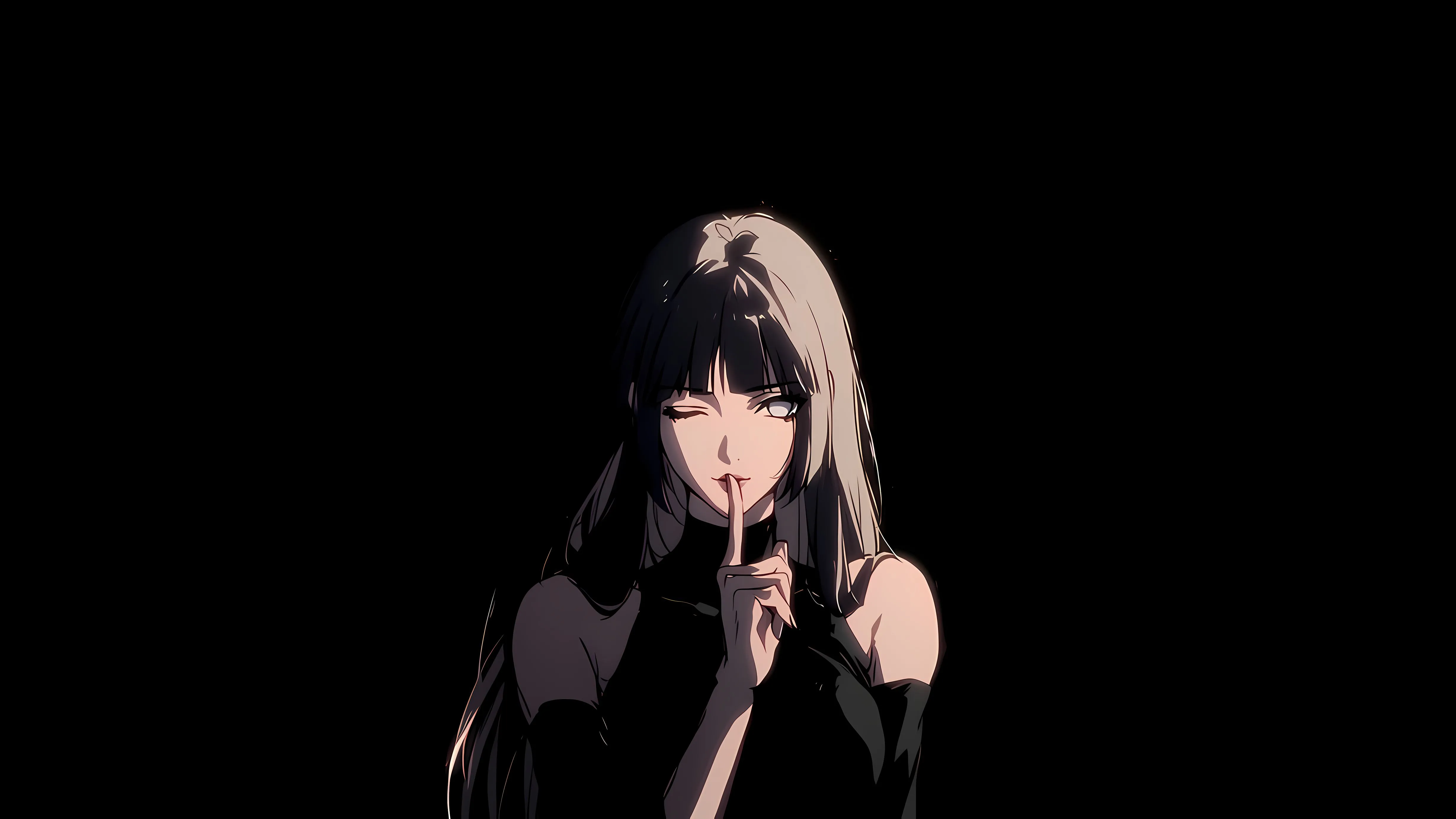 二次元 动漫 黑色 动漫少女 甜酷女孩 壁纸预览