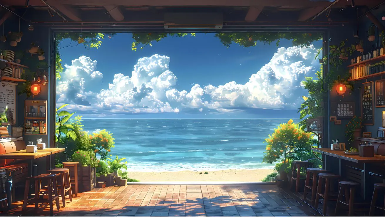 动漫插画 动漫场景 唯美 云 风景 壁纸预览