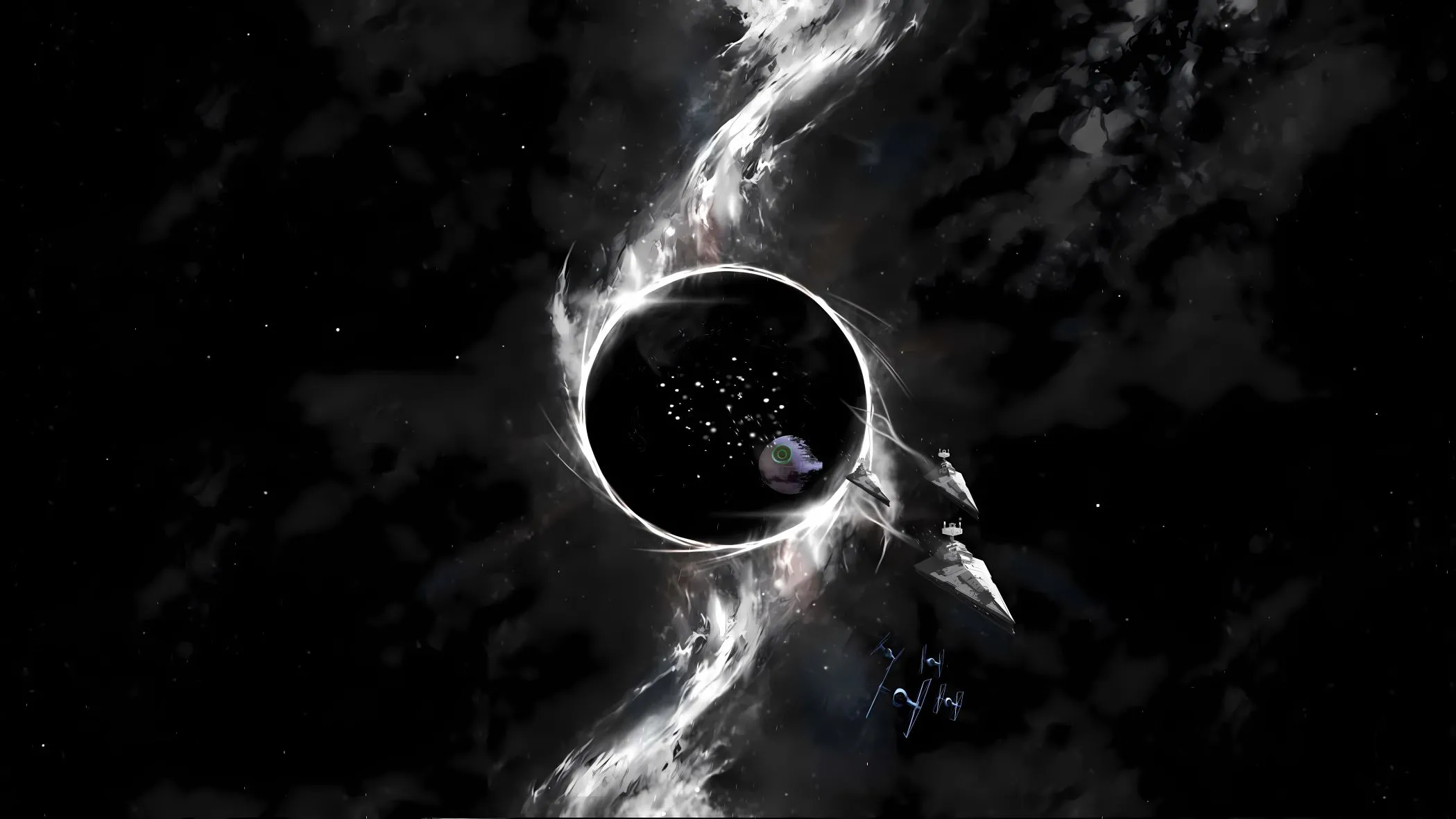 ins风 风景 黑色 星球 艺术 壁纸预览