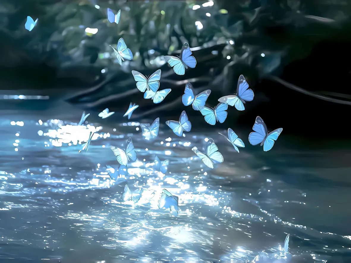 氛围感 简约 小清新 蝴蝶 风景 壁纸预览