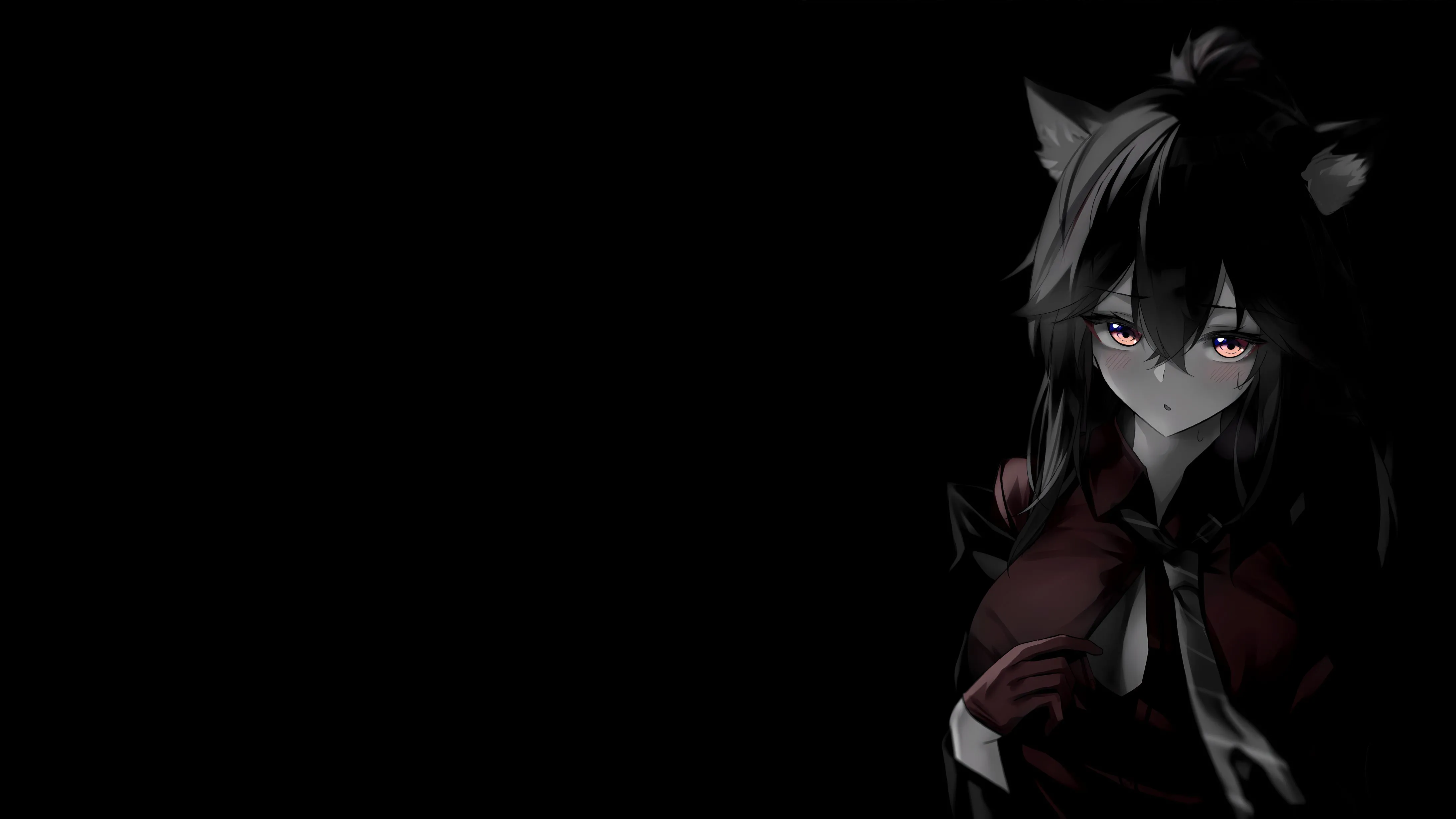 二次元 动漫 猫少女 性感 黑色 壁纸预览