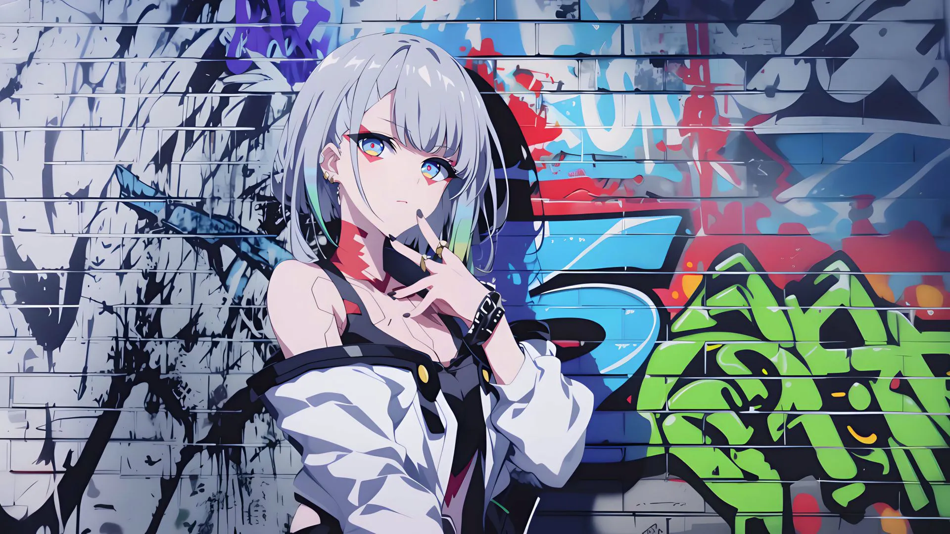 动漫少女 动漫 个性少女 涂鸦 二次元 壁纸预览