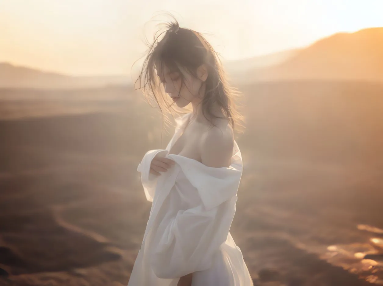 美女 沙漠 氛围 李擎洲 壁纸预览