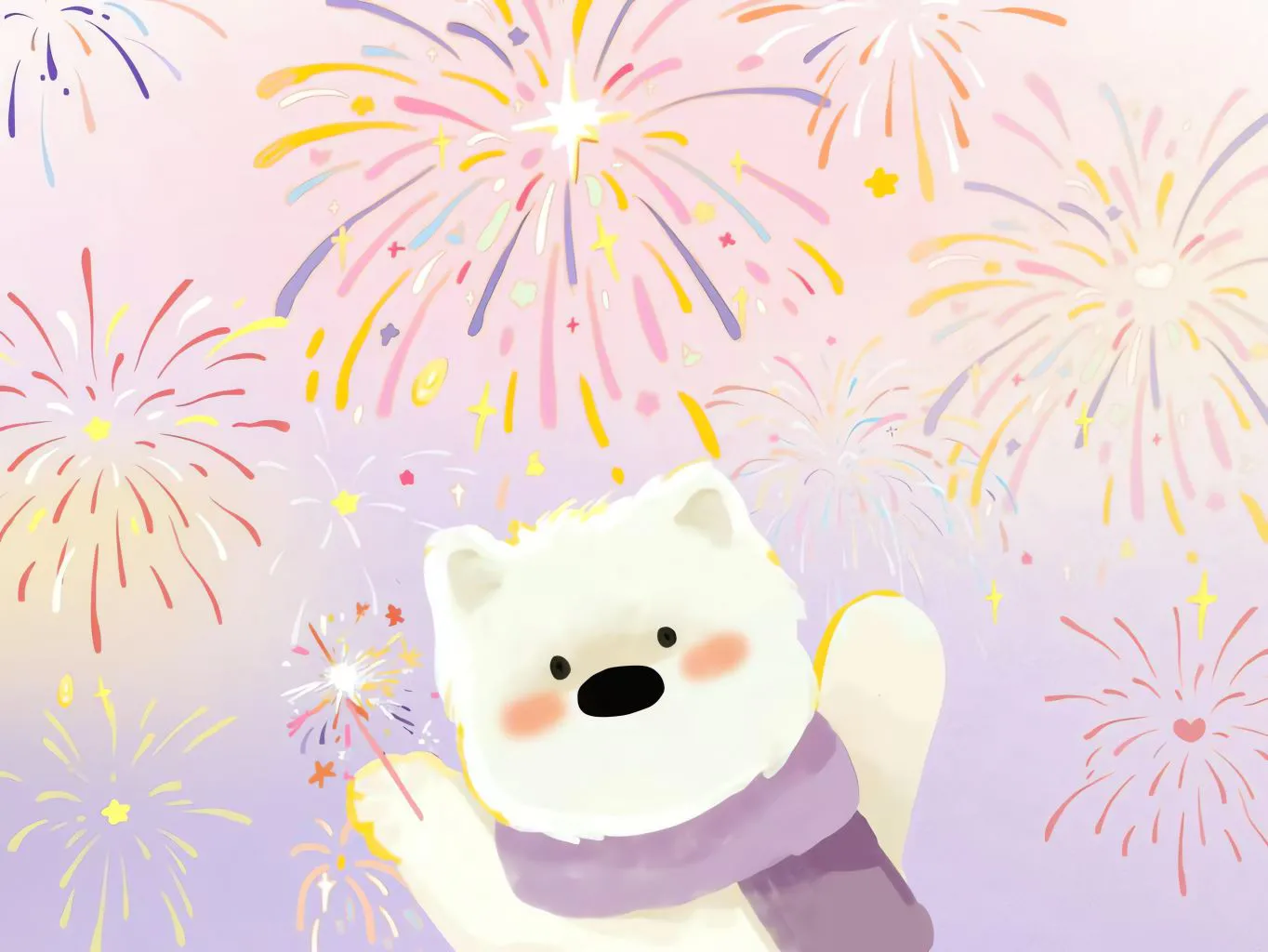 卡通 可爱 小熊 新年 壁纸预览