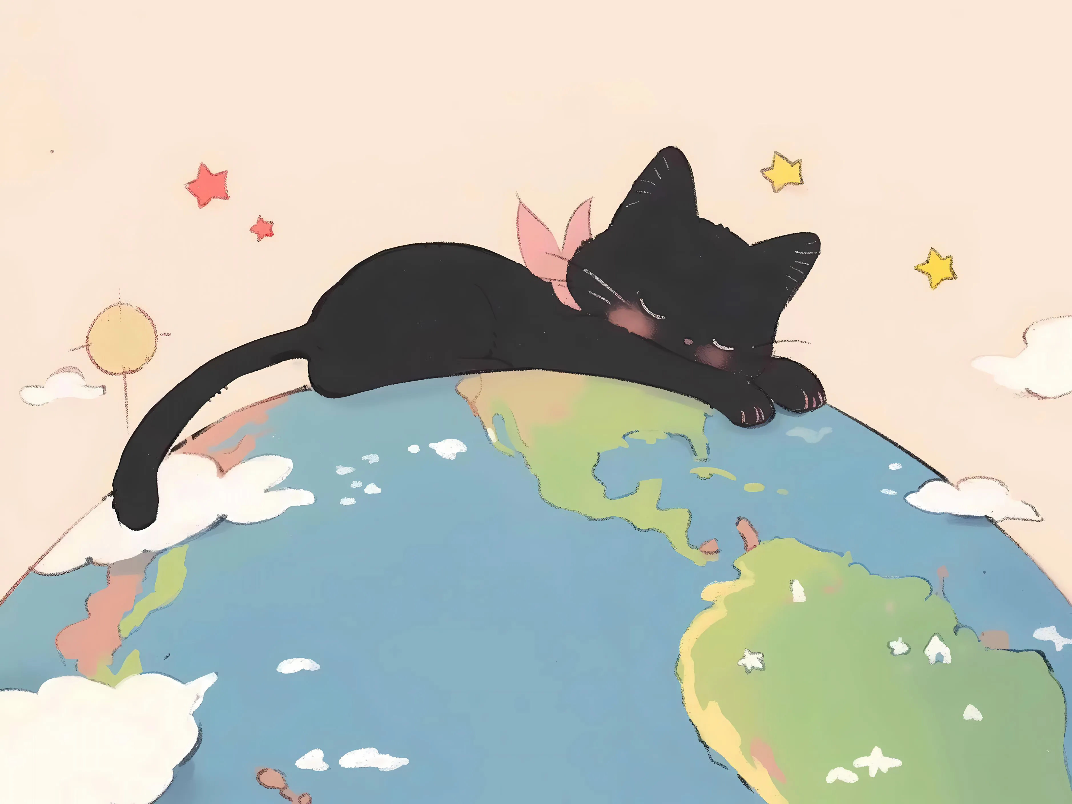卡通 可爱 小猫 壁纸预览