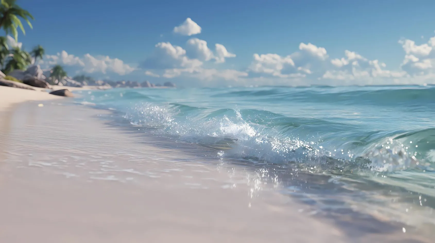 海边 氛围感 浪漫 海浪 蓝色系 风景 壁纸预览