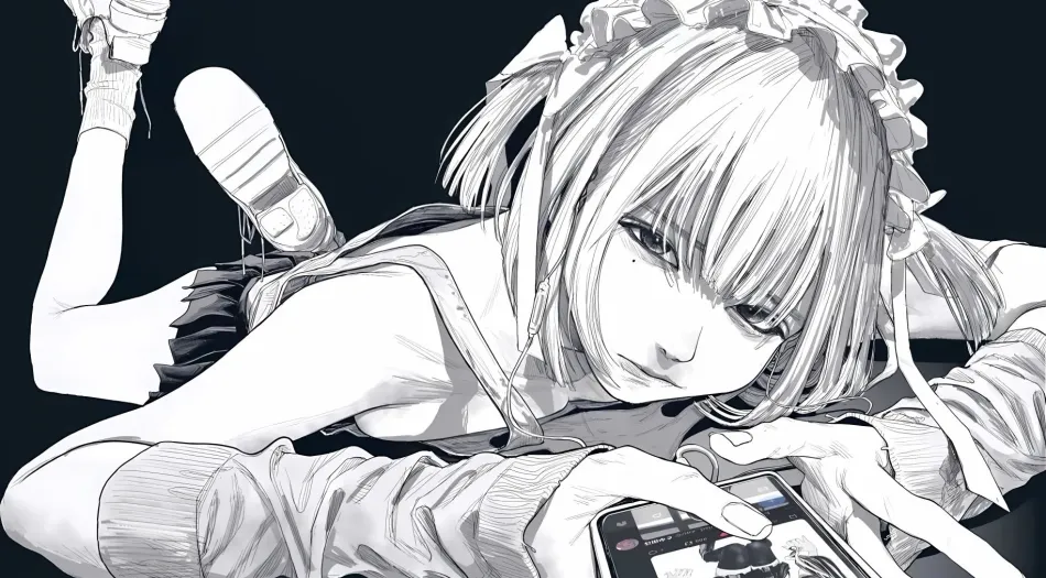 二次元,动漫(分类),owk_bsh_yy-dom,黑白,黑白漫画 壁纸预览