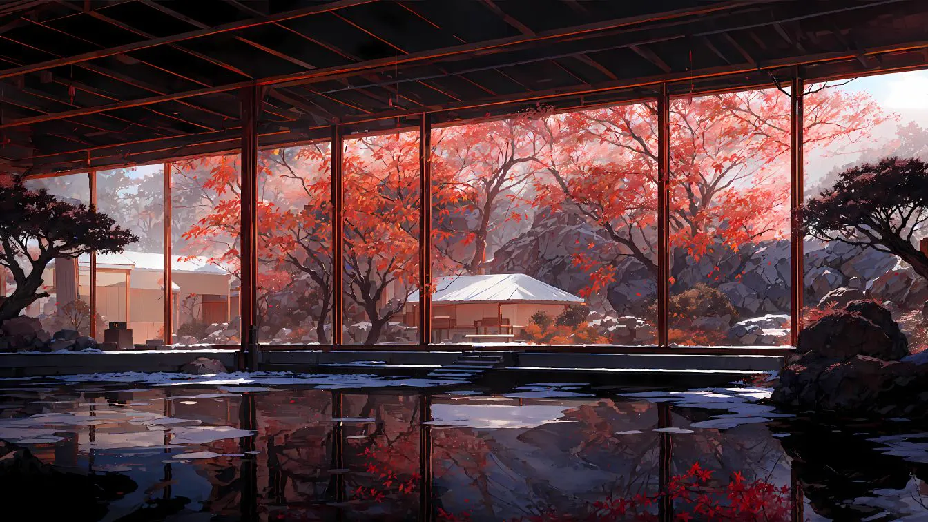 ins风 风景 初雪深秋 光影 秋意 壁纸预览
