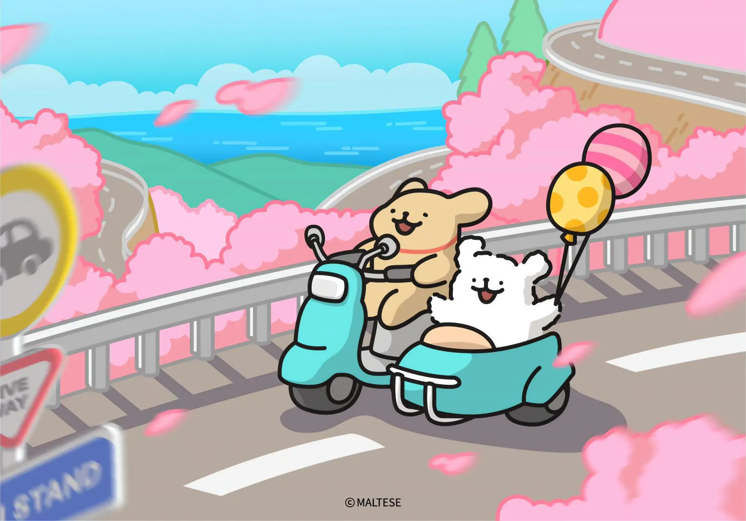 可爱 线条小狗 少女心 治愈 卡通 壁纸预览