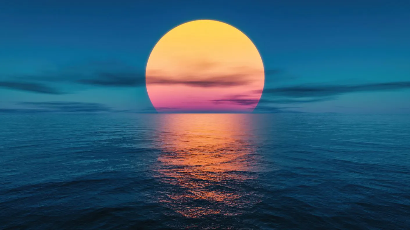 ins风 风景 sunset ocean 月亮 湖 壁纸预览