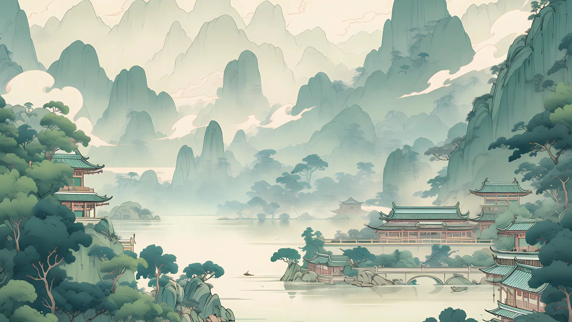 ins风 风景 春和景明一 超好看的风景 绿色系 壁纸预览