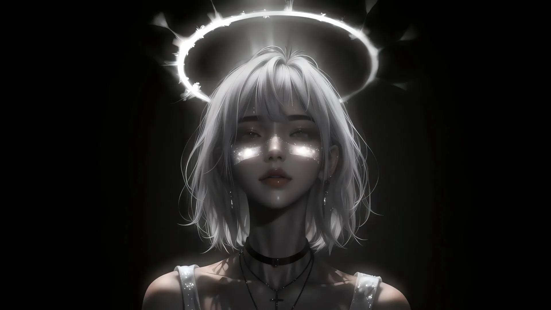 黑白 飒 好看 美女 动漫 壁纸预览