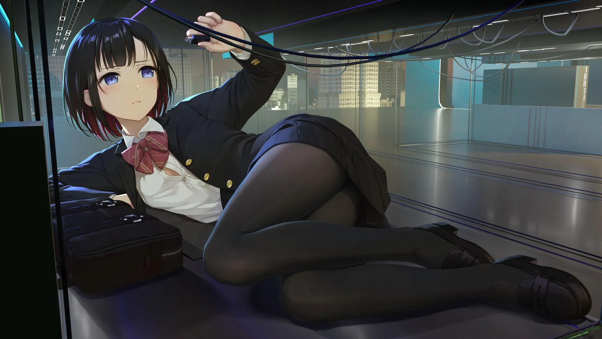 动漫少女 动漫 黑丝 可爱 黑色系 壁纸预览