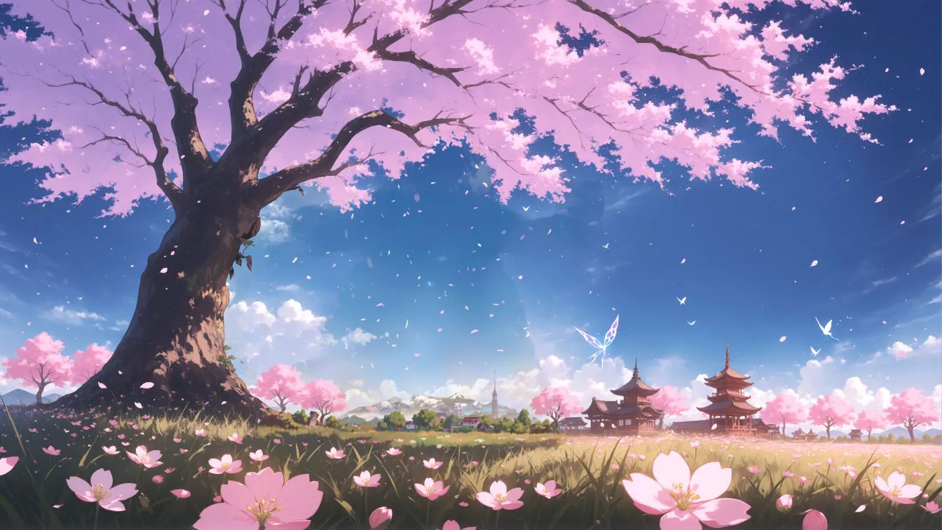 动漫 风景 浪漫 樱花 壁纸预览