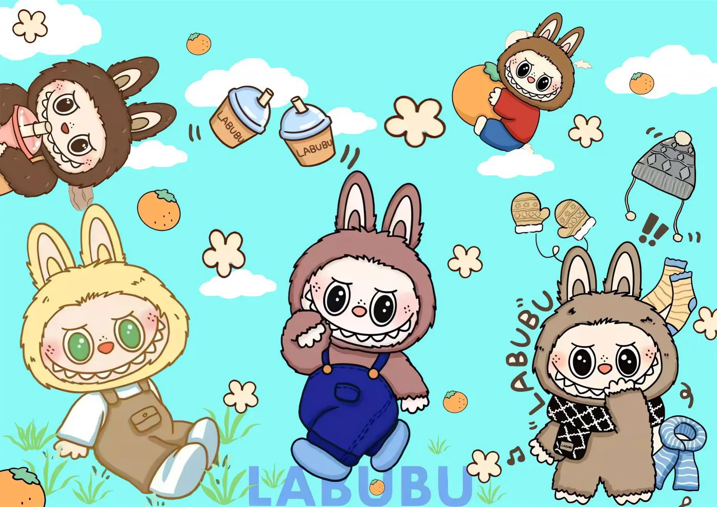 可爱 拉布布 Labubu 插画 卡通 壁纸预览