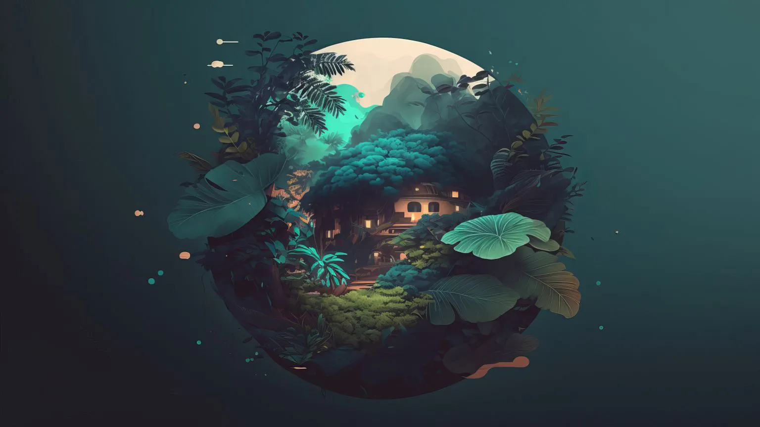 ins风 风景 绿色星球 艺术 高级感 壁纸预览