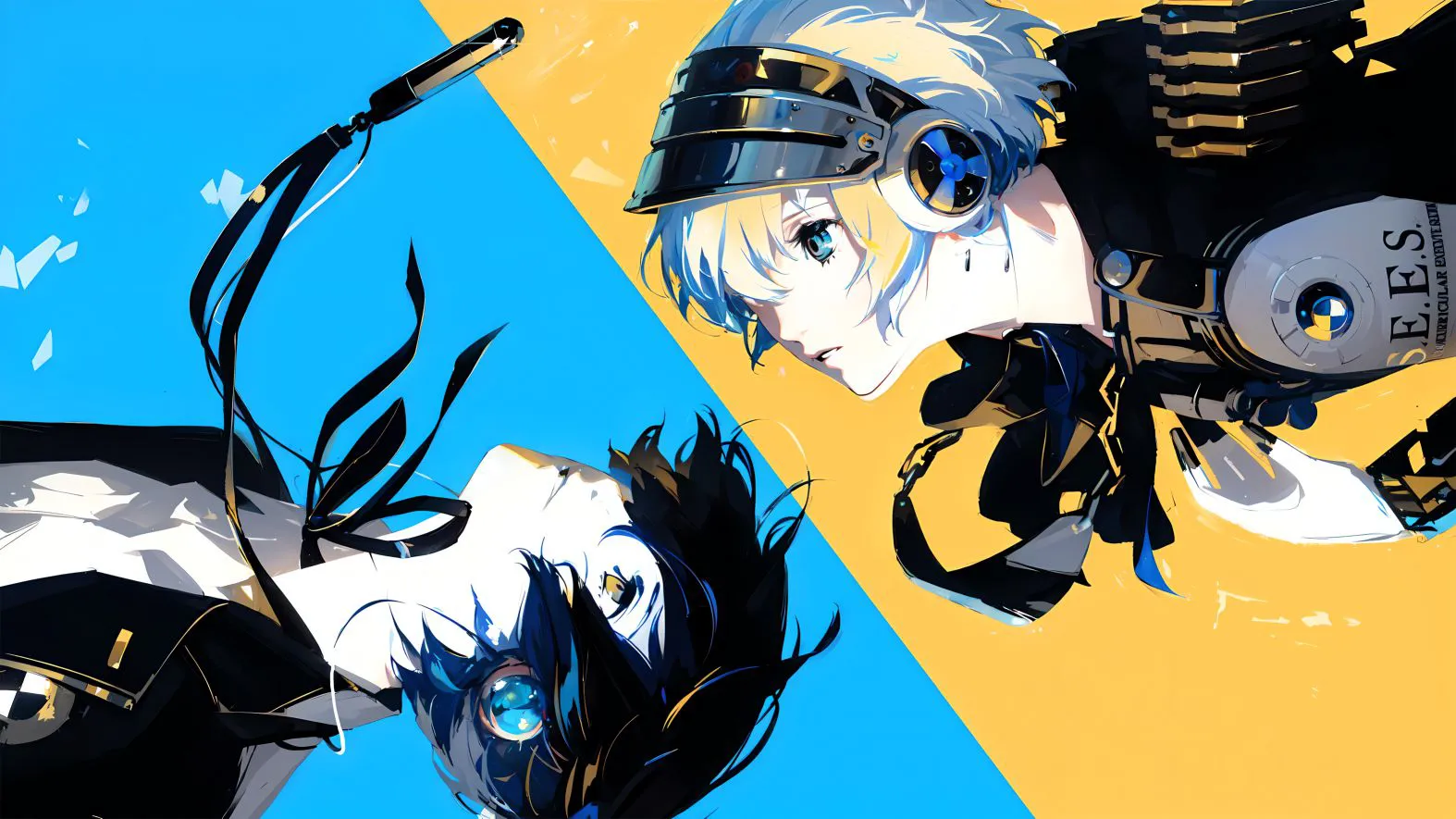 二次元 动漫 persona 3 reload 黄蓝 动漫风 壁纸预览