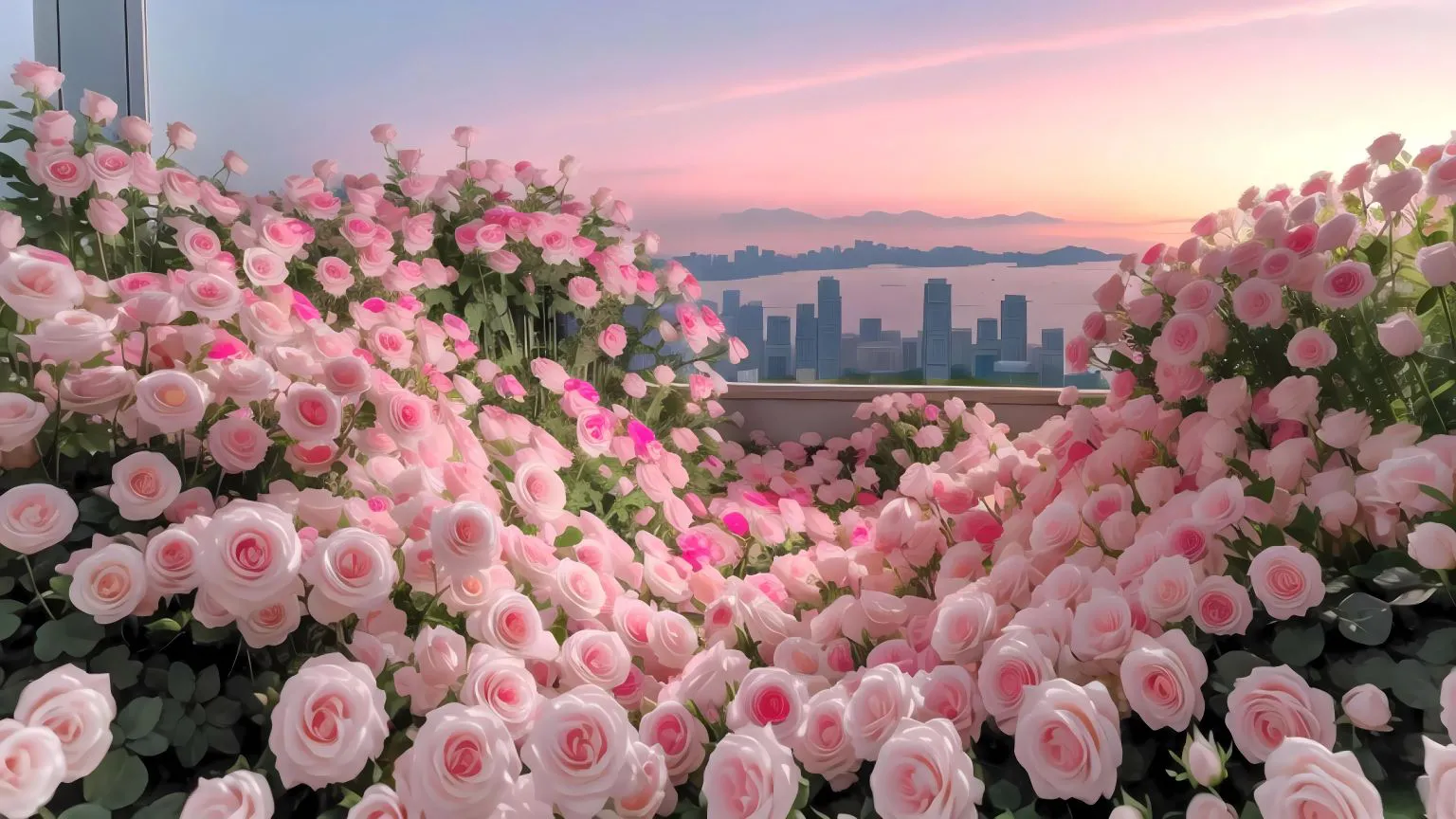 风景 治愈 花海 玫瑰 花卉 浪漫 壁纸预览