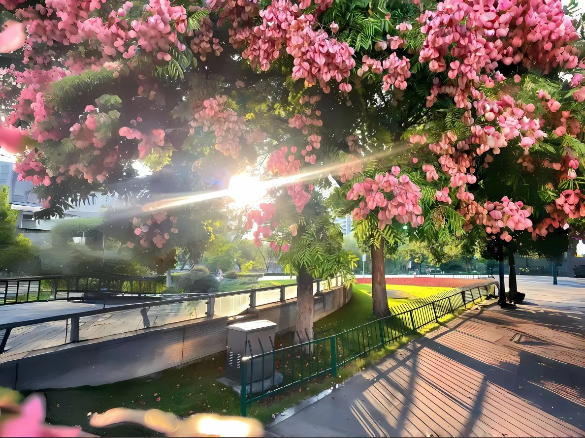 风景 春 花卉 大树 生机 壁纸预览