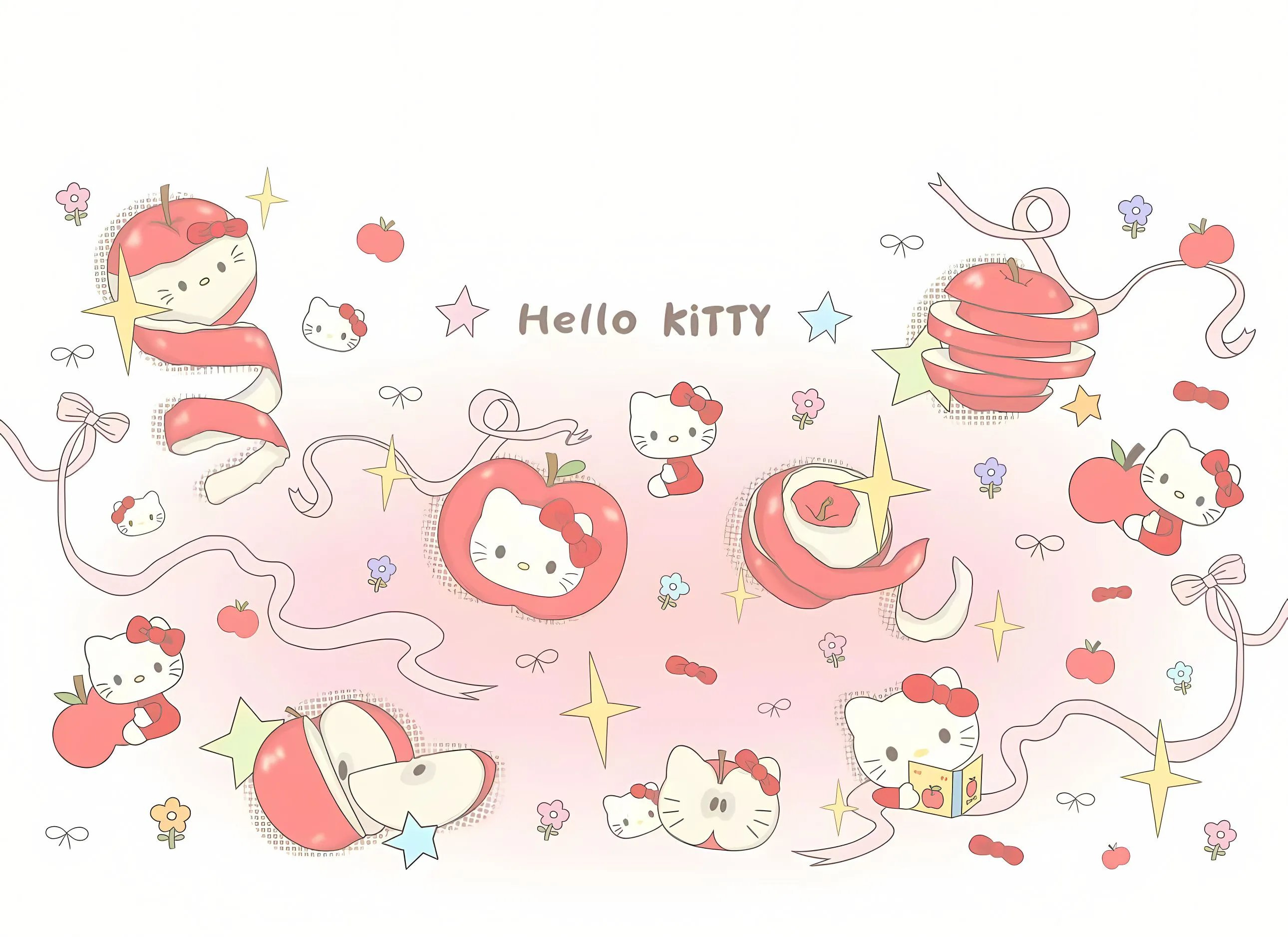 卡通 简约 粉色系 甜美 helloKitty 壁纸预览