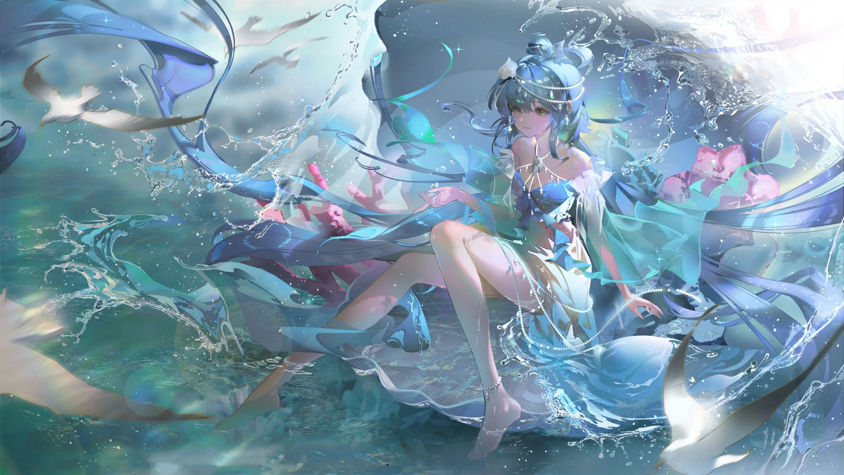 动漫少女 动漫 洛天依 海洋精灵 二次元 可爱风 壁纸预览