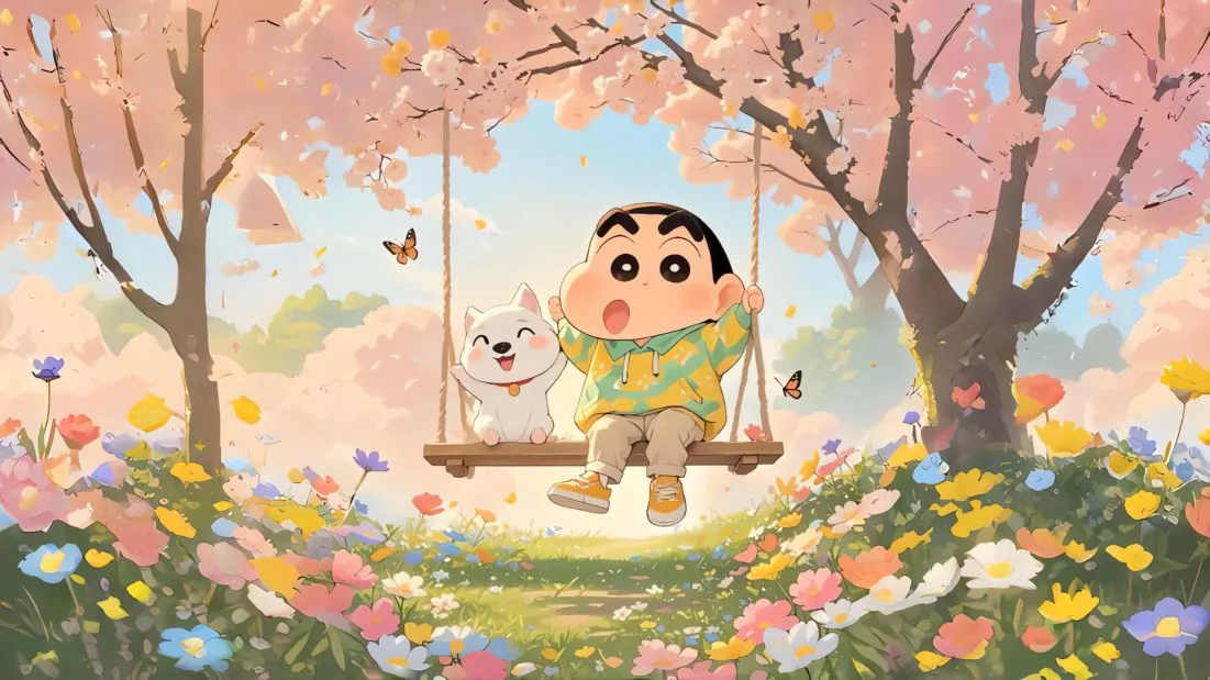 蜡笔小新 可爱 春天 卡通 动漫 壁纸预览