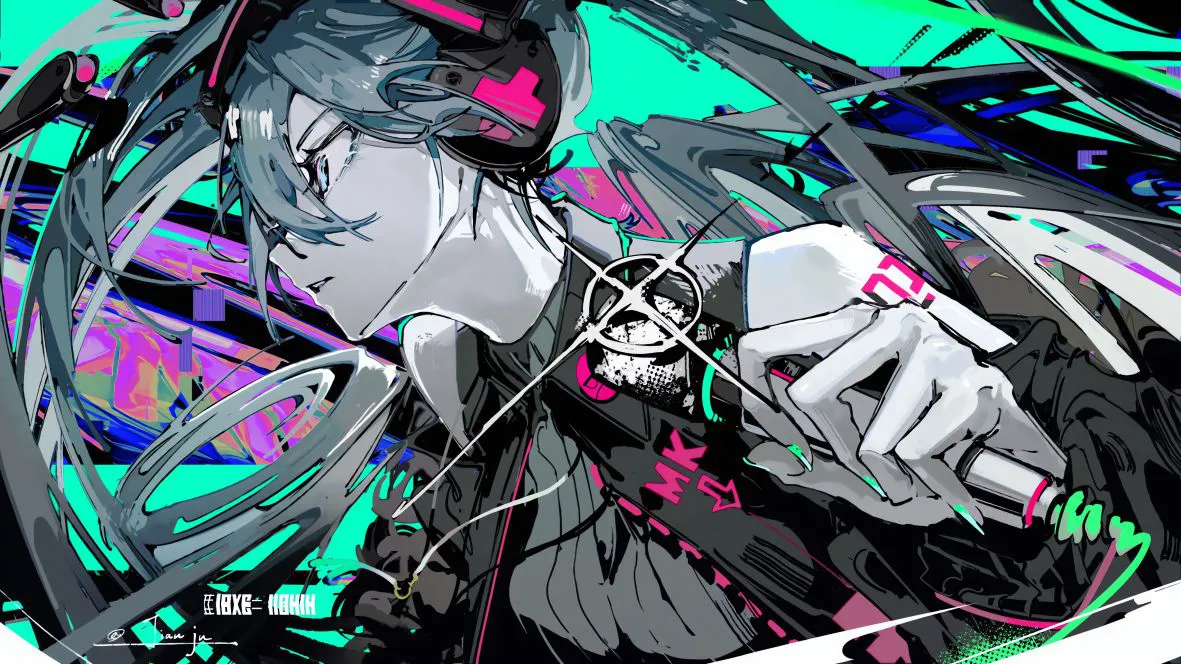 动漫 二次元 初音未来 双马尾少女 壁纸预览