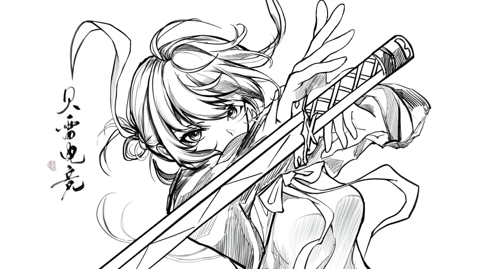 少女,动漫(分类),Behre 刃v1,黑白,黑白漫画 壁纸预览