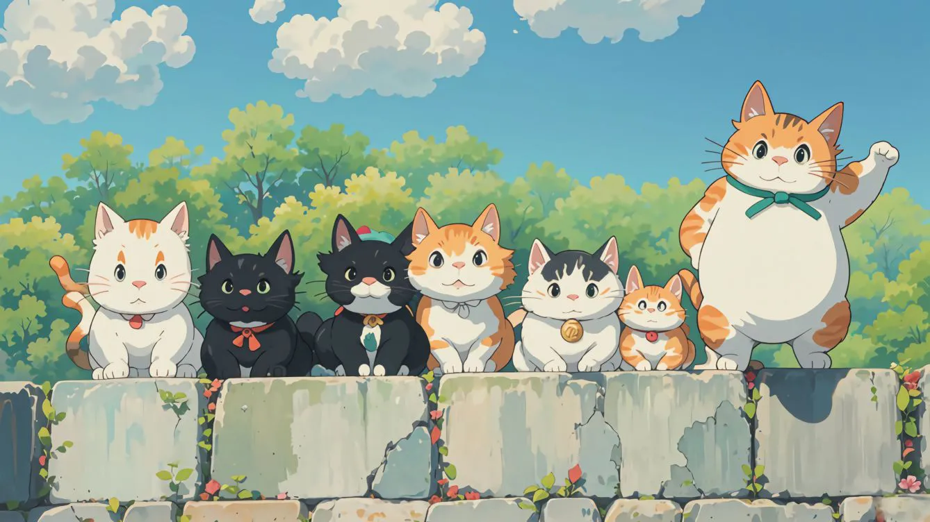 卡通 可爱 动画 小猫 壁纸预览